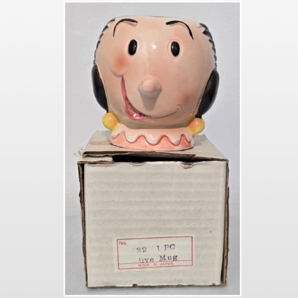 Vintage 80s King Olive Oyl Coffee Mug Ceramic Sculped 3D Popeye VTG